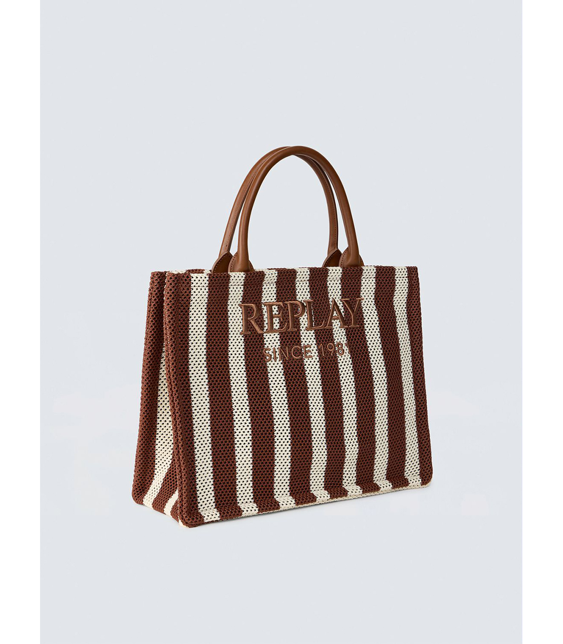 ストライプトートバッグ 詳細画像 レンガ/ホワイト 3